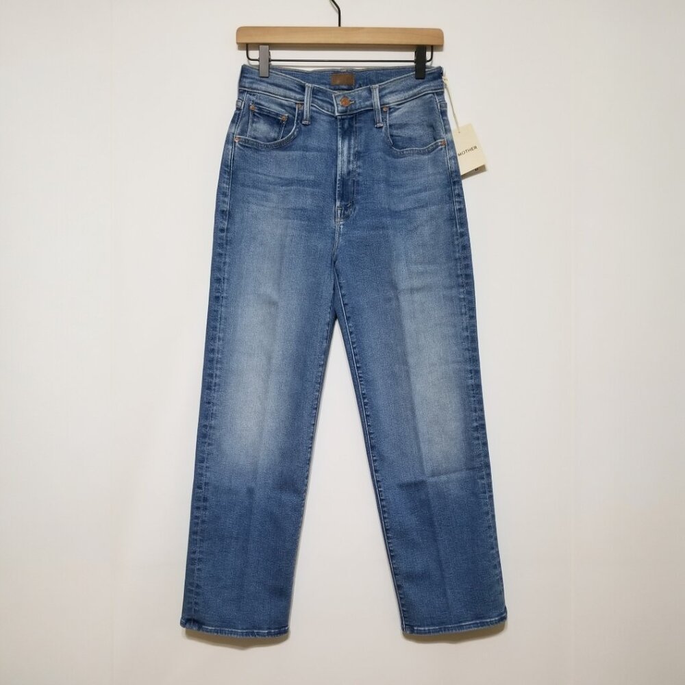 NWT MOTHER Rambler Zip Flood Straight Leg in Read Between The Lines Size 28 - Picture 5 of 14
